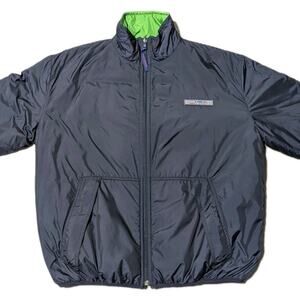 Vintage Polo Sport Reversible Jacket L Navy Green 90s Ralph Lauren USA Flag Rare